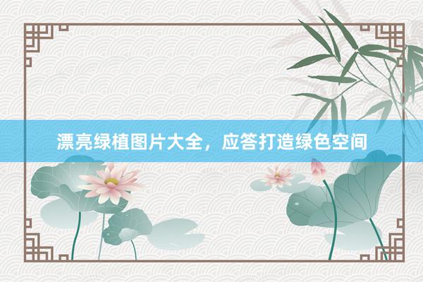 漂亮绿植图片大全,应答打造绿色空间